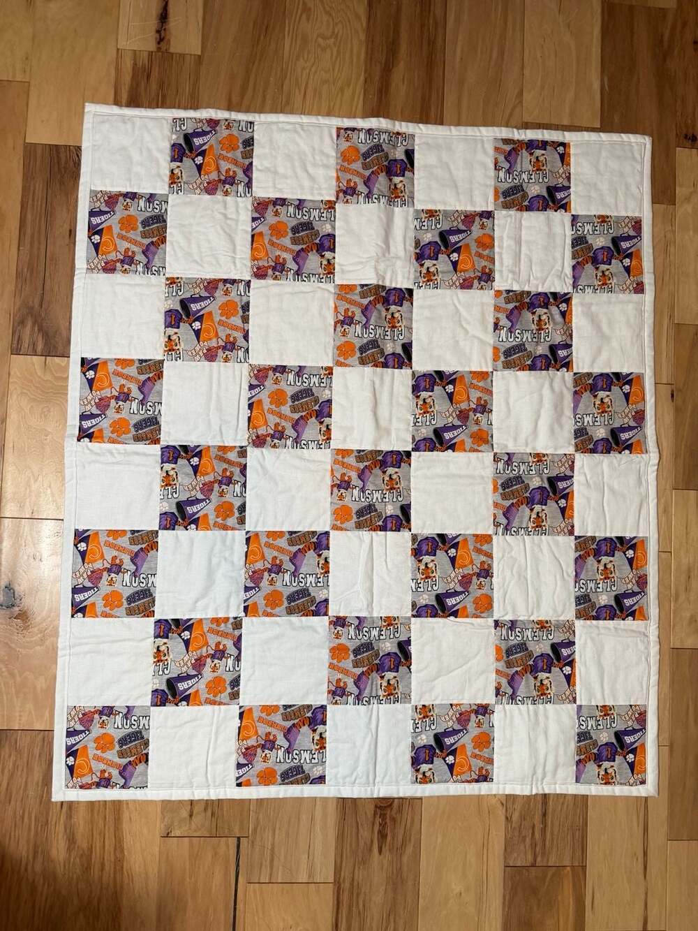 Clemson University Tigers Quilt Size 36x40 Handmade Patchwork